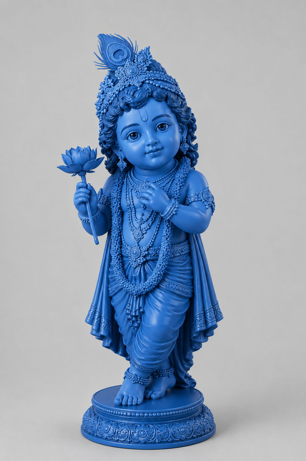 Little Krishna Holding Flawer 3D Model (5 Inch)